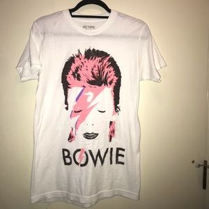 White David Bowie graphic t-shirt.